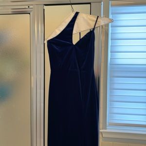 Lulus blue velvet dress size xs used worn once to wedding